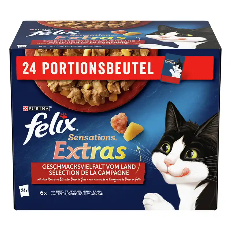 Felix Sensations Extras Geschmacksvielfalt vom Land 24 x 85 g Heißes Angebot